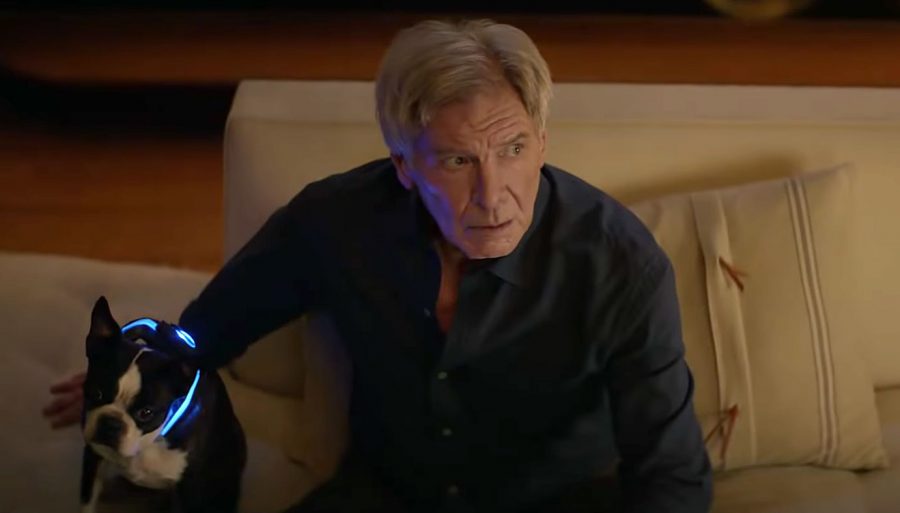 Harrison Ford and dog in Amazon Alexa commercial 