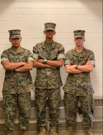 Class of 2019 Marines: Jesus Jimenez, Sahish Shretha. and Dakota Colvin.