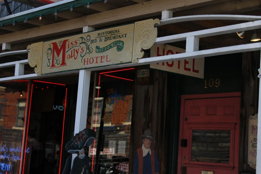 View of the historical haunted hotel, located in the Fort Worth stockyards. Home to the famous tipping ghost.