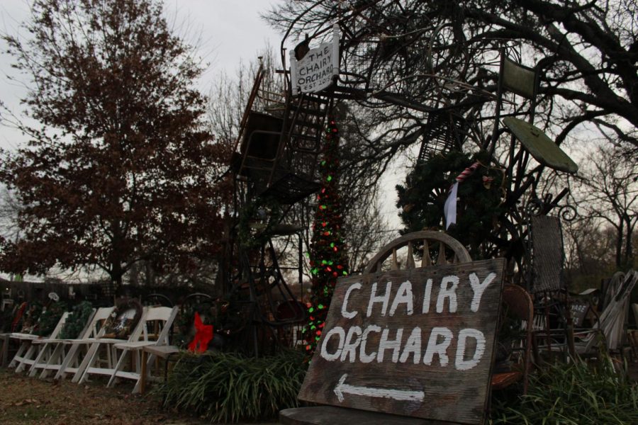 The Chairy Orchard created in 2005 by Judy Smith and Anne Pearson outside of Denton. 