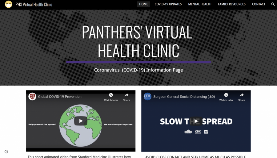 The home page for Paschals Virtual Health Clinic.