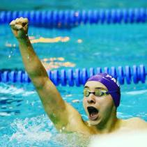 Grant Chapa celebrating after realizing he broke a record.