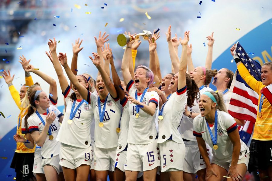 The United States Womens National Soccer Team after winning the World Cup.