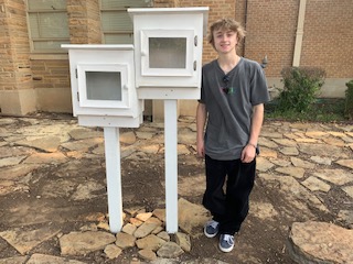 Kerby McCracken,senior, built the Free Library stuctures as part of his work to obtain the rank of Eagle Scout. The library is located on the campus of McLean 6th grade center.