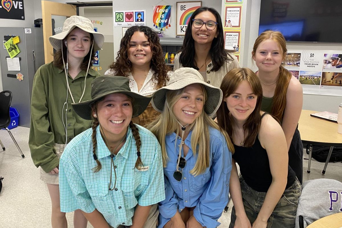 Howdy week dress up days are something students look forward to each year. Jungle Dads is Mondays theme. Back row from left to right are Ash Harper, Giuliana Rios, Victoria Farkas, and Abby Adams. Front row includes Jewell Rodriquez, Cass Wheatley and Sam Steinert.