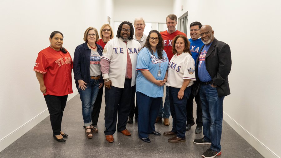 At last nights board meeting, FWISD School Board members showed off their support for the Rangers win. (X-@FortWorthISD, posted Nov. 8th)