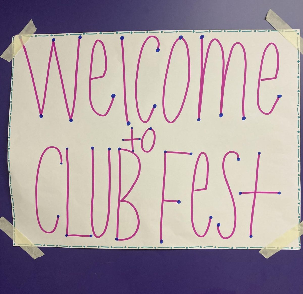 A club fest poster in the upstairs hallway