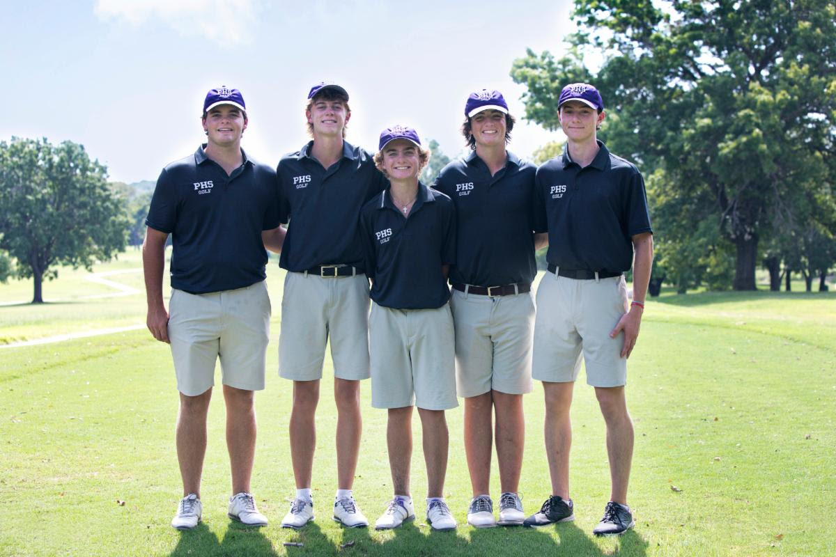 From left to right, varsity boys Jackson Hailey, Brady Saarloos, Parker Brown, Thomas Walker, and Ezra Valdez are pictured. 