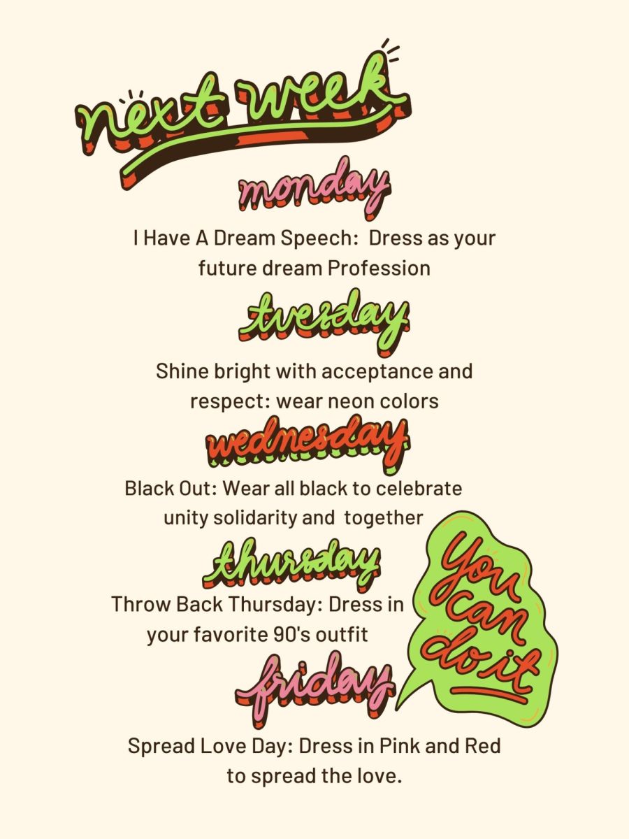 Black History Month Dress Schedule